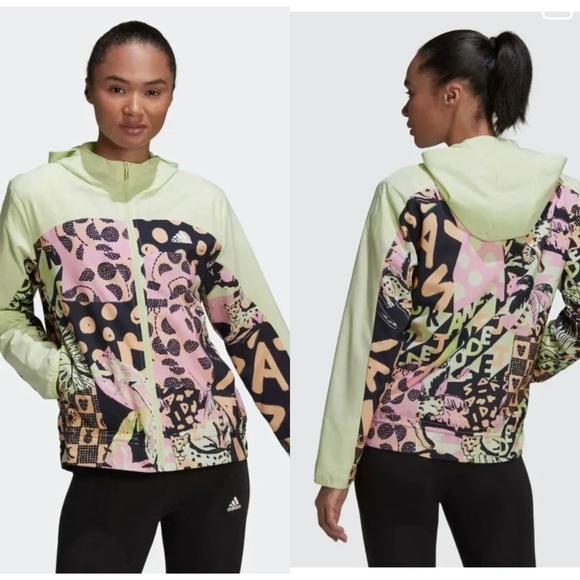 ADIDAS WOMEN FARM PRINT WINDBREAKER - Picture 4 of 4